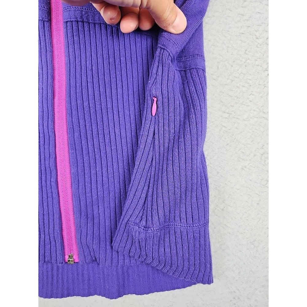 Title Nine T9 Full Zip Cardigan Sweater Women's Size Large Purple - Picture 3 of 9